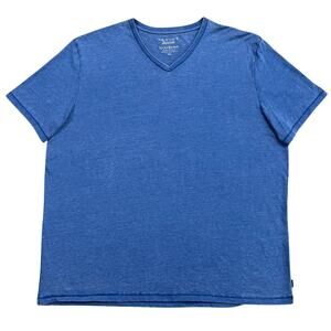 Lucky Brand Venice Burnout Mens V Neck T Shirt Blue Size 2XL